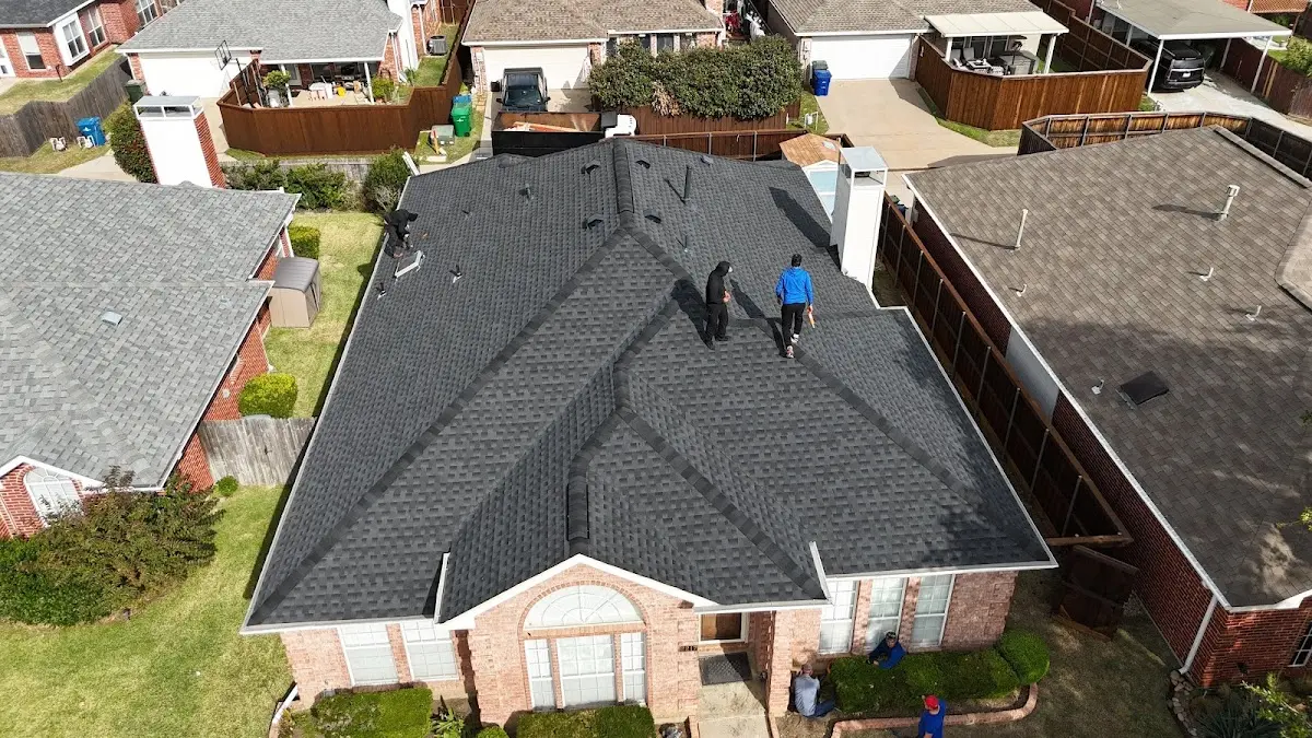 Slate & Tile Roof Repair work in progress on a Springville property